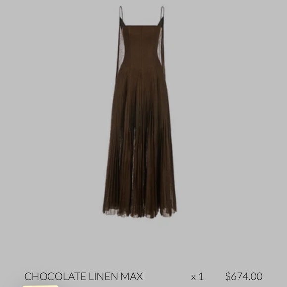 Monstand Chocolate Linen Maxi Dress Size Medium NWT - Picture 1 of 5